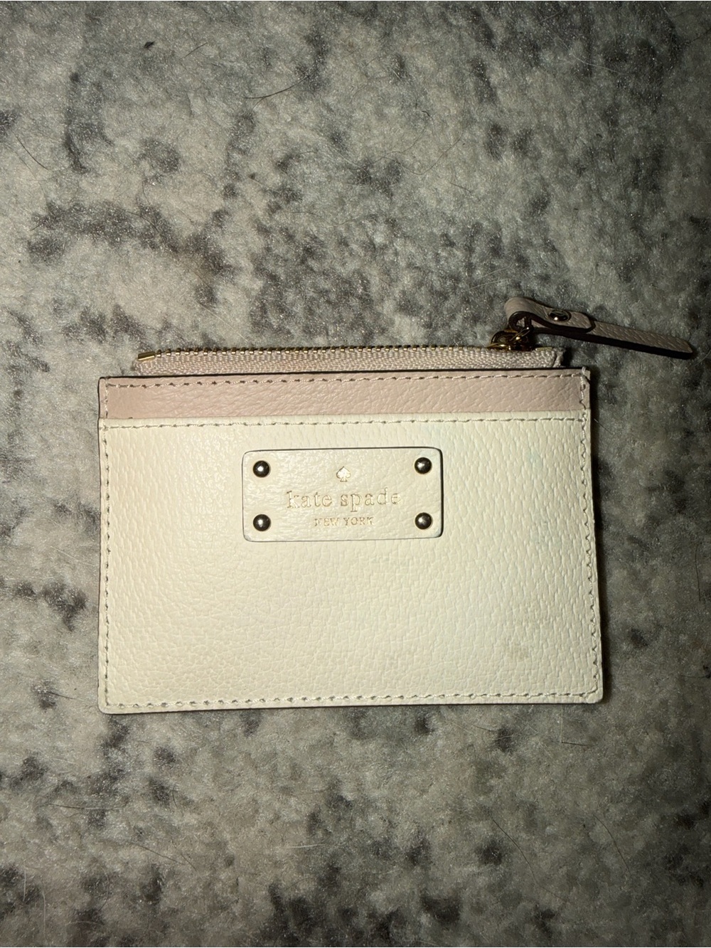 kate spade Cream Leather Card Case with Zip